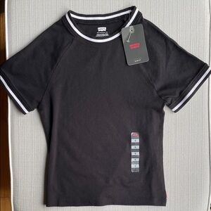 Levi's Black Oracle Shrunken Ringer T-shirt - size small